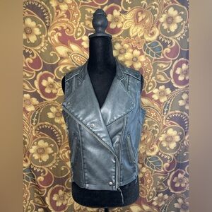 Last Kiss Metallic Gray Leather Vest